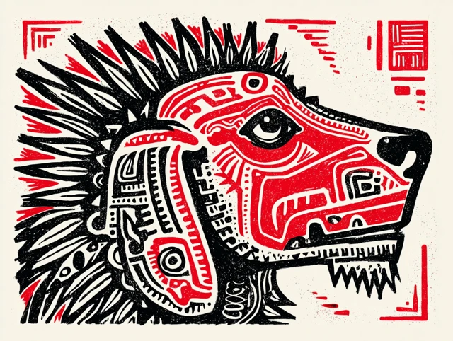 Cocker Spaniel Art in Keith Haring Style