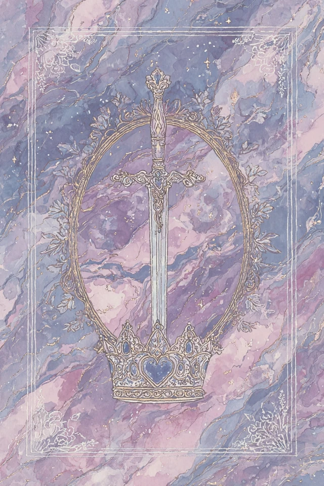 Tarot Card Illustration Swords Crown Heart