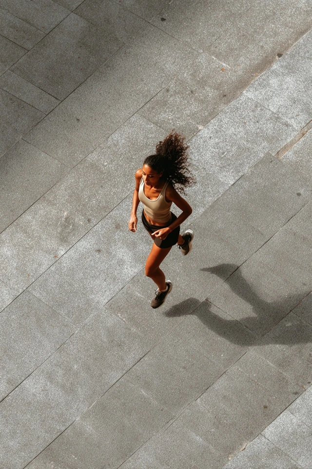 Woman Running Top View Photography