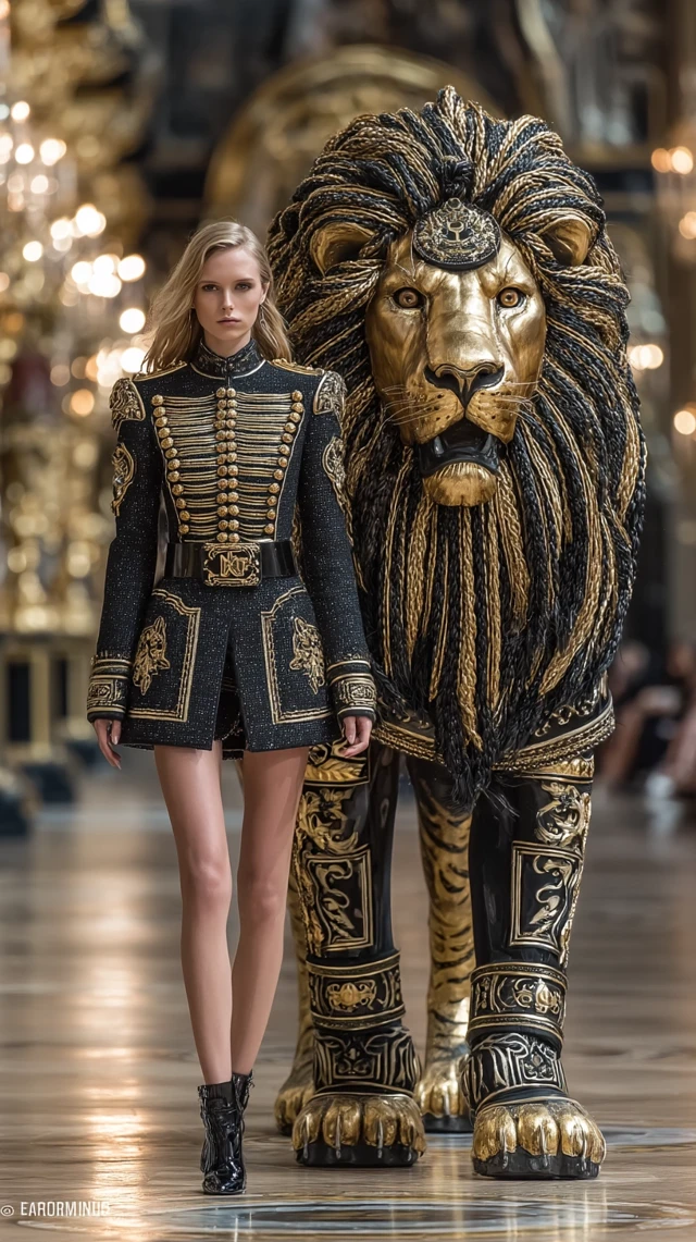 Balmain Couture Lion Fashion Fantasy Editorial