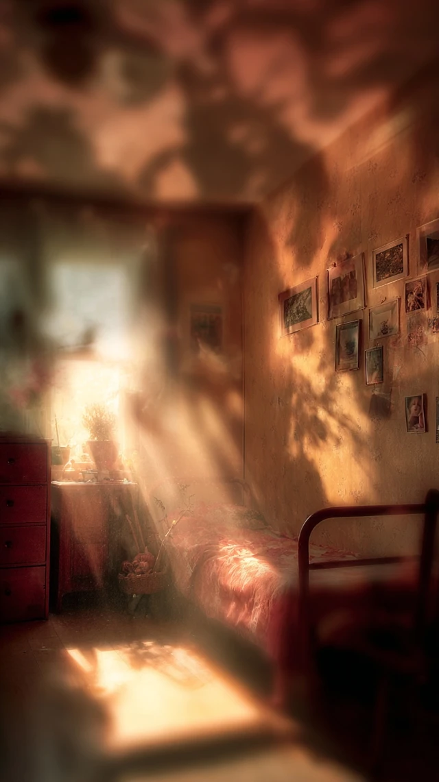 Nostalgic Childhood Room Faded Memories Warm Tones