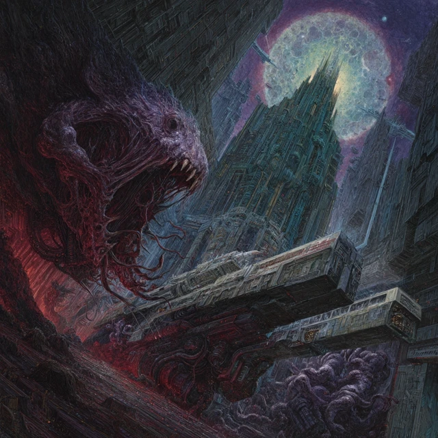Demons of Infinite Space Intricate Cityscape Art