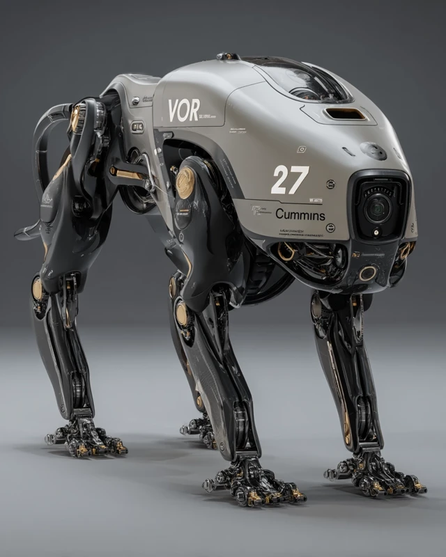 Futuristic Robot Dog Design with Advanced Camera System