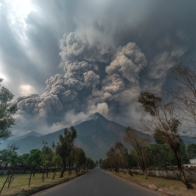 Erupting Volcano Dramatic Photograph