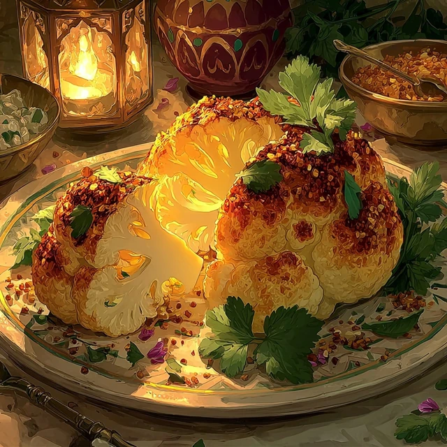 Roasted Cauliflower with Spiced Yogurt Crust Miyazaki