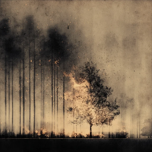 Forest with a Burning Tree