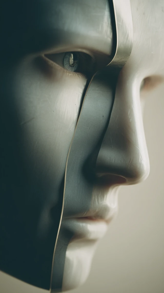 Humanoid Face Split Surreal Soft Light