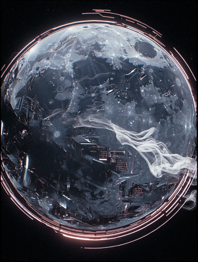 Cyberpunk Moon Vaporwave Art
