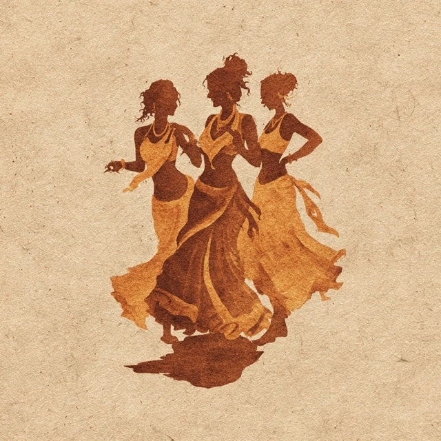 Indian Women Silhouette Laughing Together
