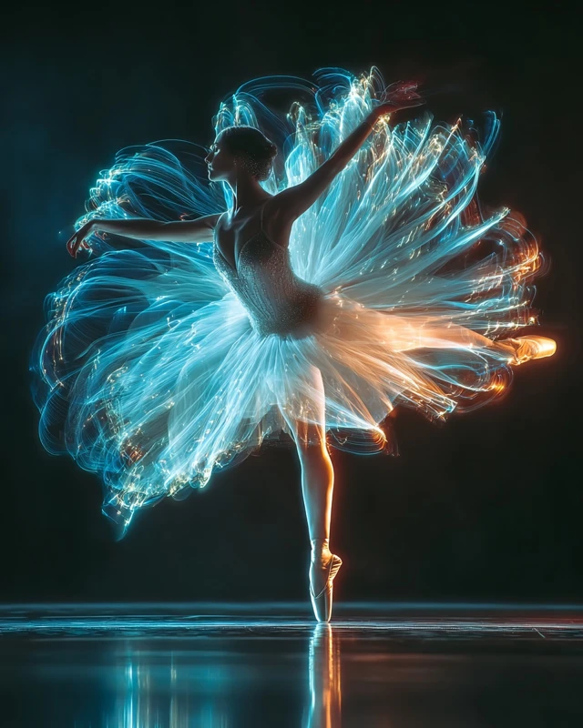 Ballet Dancer Light Painting Photography