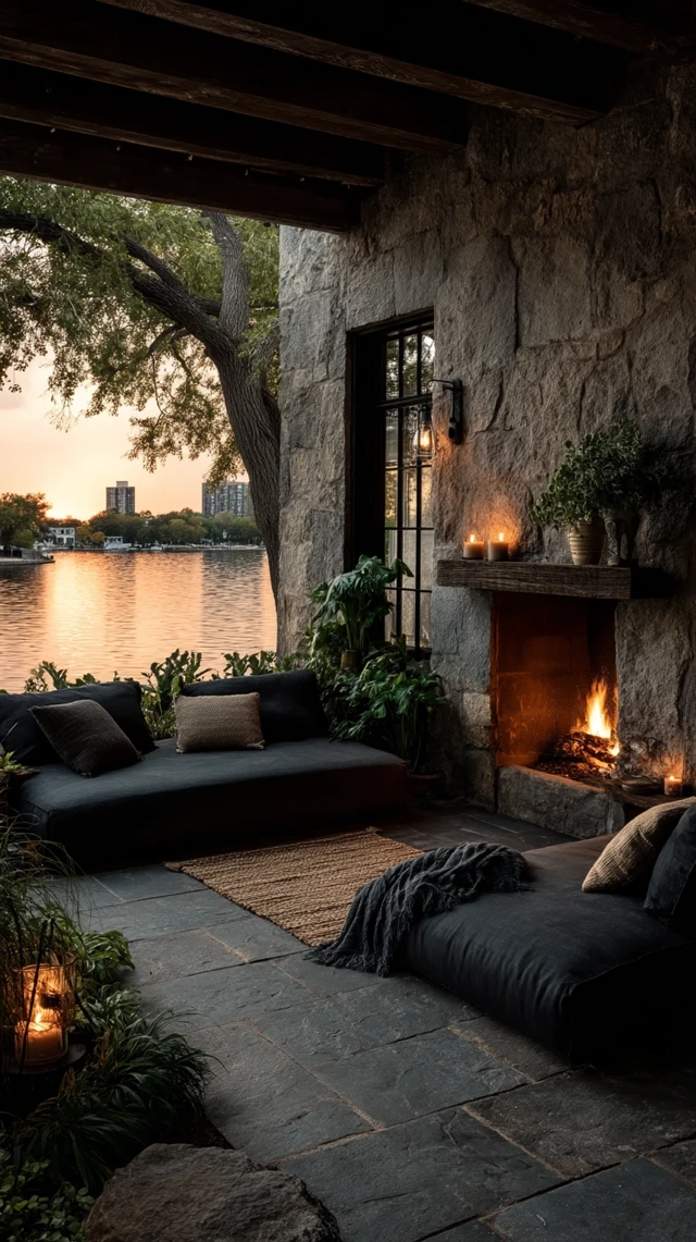 Cozy Garden Gazebo with Fireplace Sunset Views