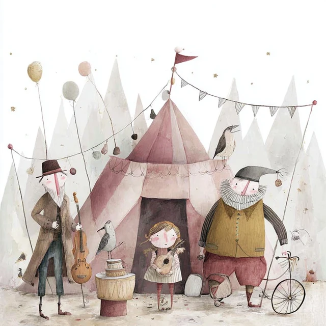 Circus Carnies Illustration Vintage Style