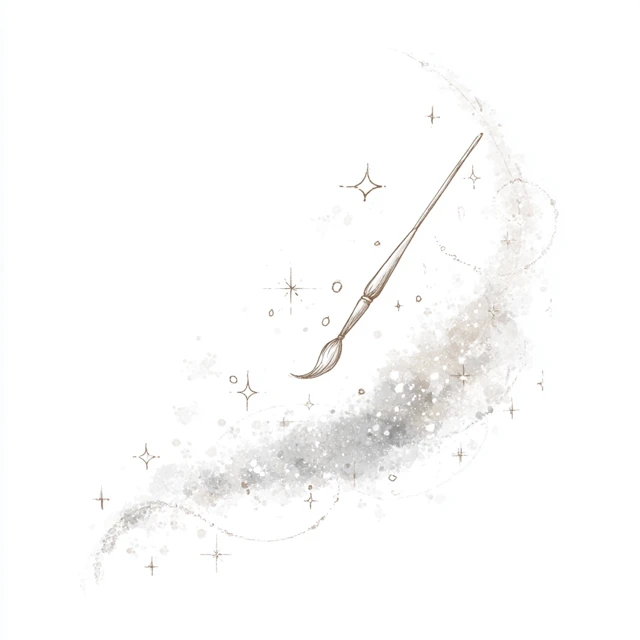 Dreamy Paintbrush Illustration with Sparkles
