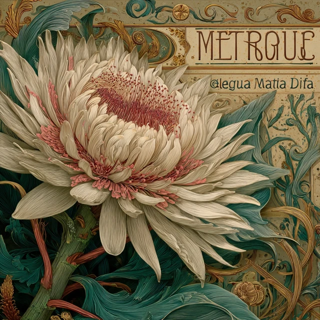Art Nouveau Floral Illustration Book Cover