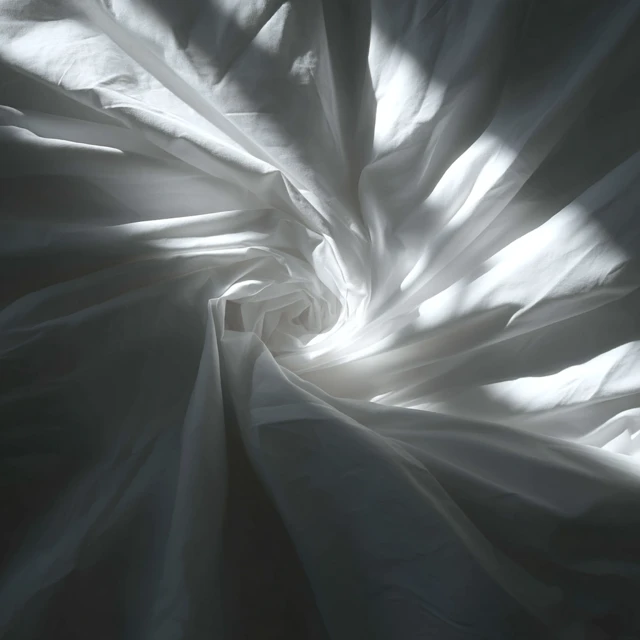 White Sheets Sunlight Spiral Folds Photography