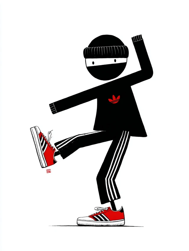 Dancing Gopnik in Adidas Originals Illustration