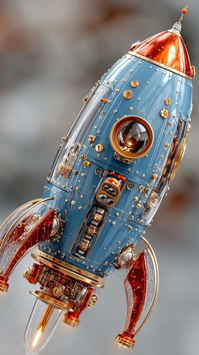 Claymation Rocket: Cinematic 3D Art