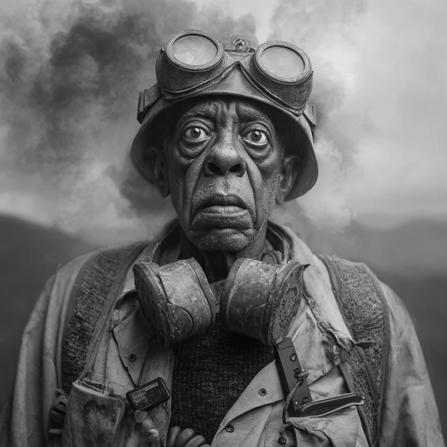 Old Man Awaiting Apocalypse Super Realistic