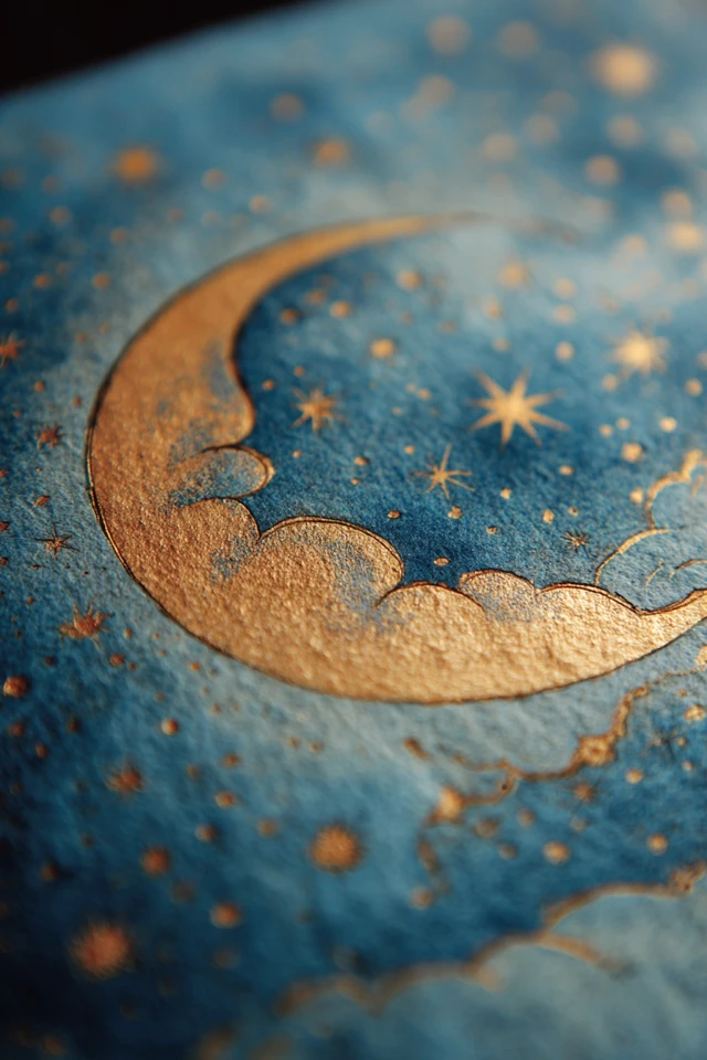 Vintage Sky and Moon Illustration by Jessica Roux