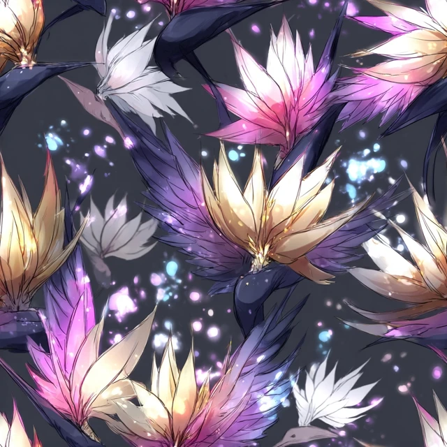 Birds of Paradise Rembrandt Style Floral Art