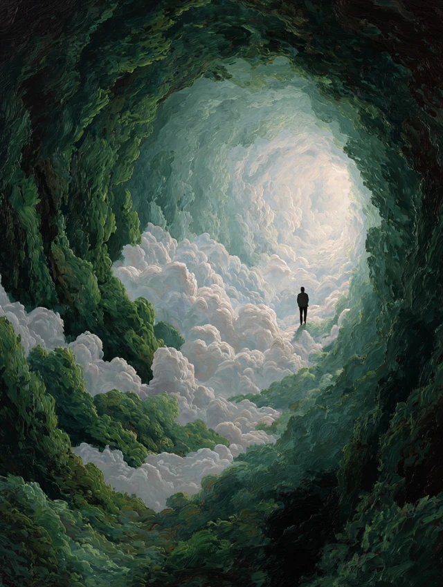 Forest Tunnel Light Cloudscape Surreal Art