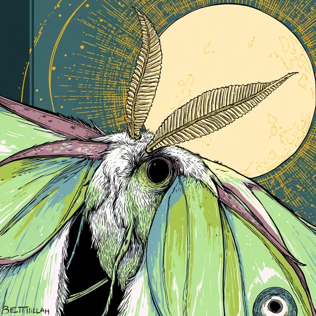 Luna Moth Art Depicting Beautiful Insect