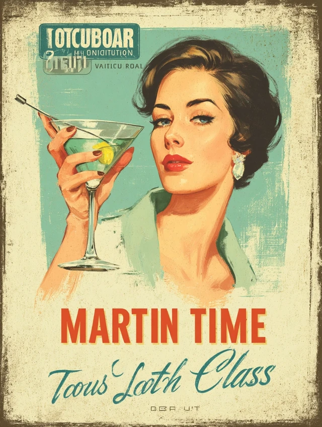Martini Time: Vintage Retro Cocktail Ad