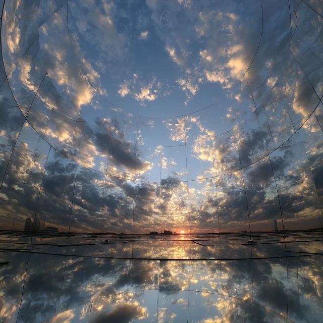 Sky Reflection in Mirror Illusion