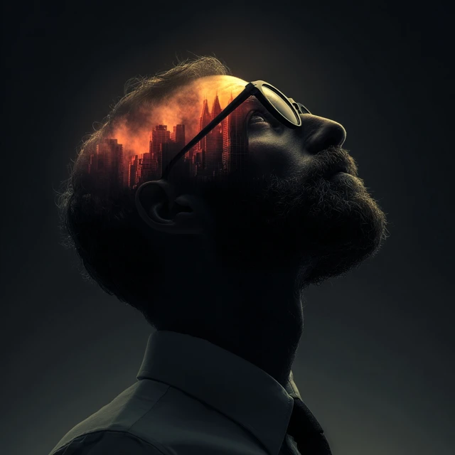 Futuristic Businessman Aesthetic in Cyberpunk Style
