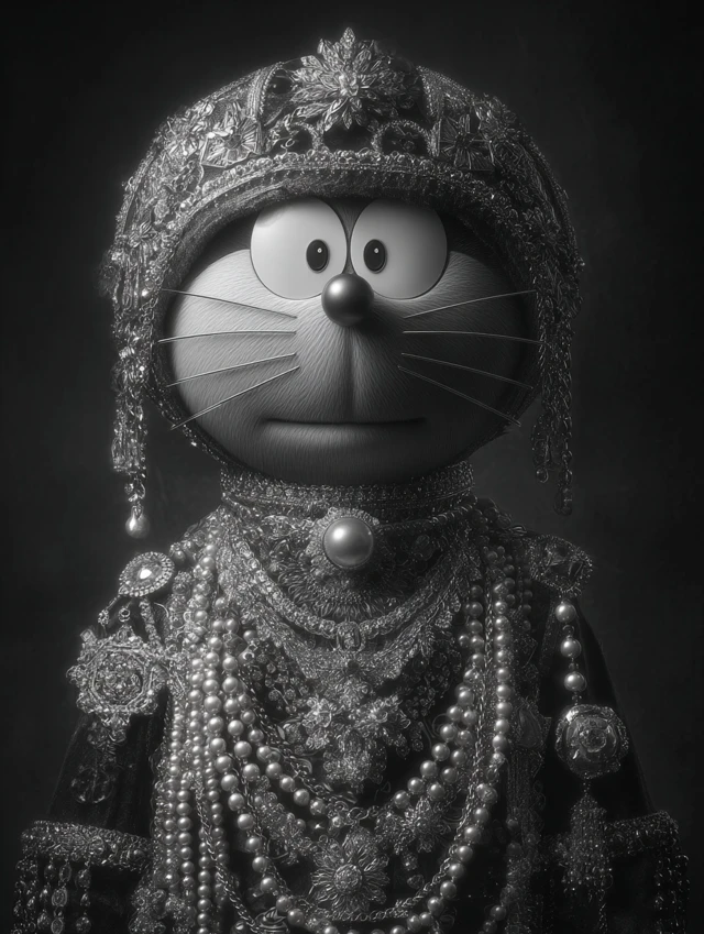 Doraemon Fashion Poster Black and White