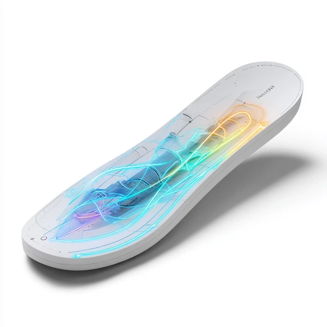 Tech Insole Modern Line Drawing White Fluorescent