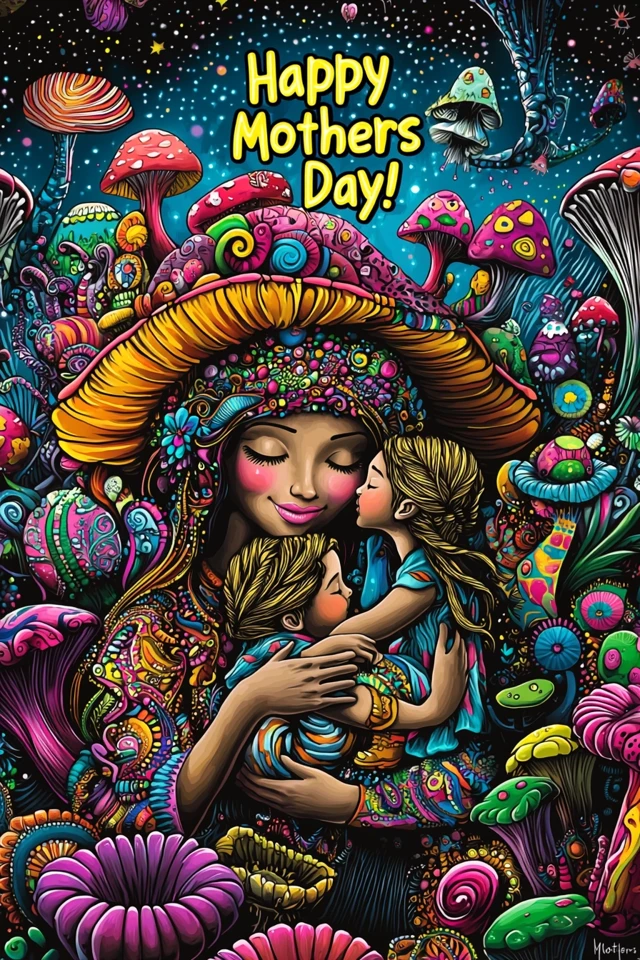 Happy Mothers Day Art: Earth Goddess and Kids