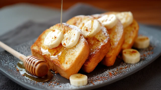 Honey Toast Delight Strawberry Treat Breakfast Food