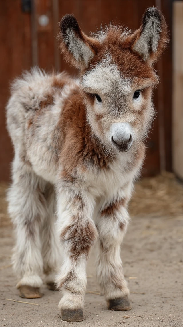 Fluffy Red Merle Pygmy Micro Mini Baby Donkey Photo