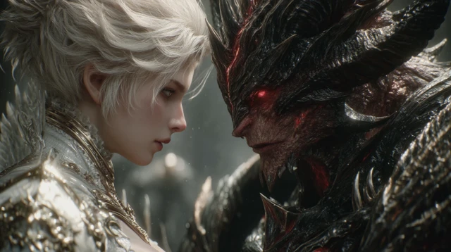 Angel vs Demon Epic Confrontation CGI Art