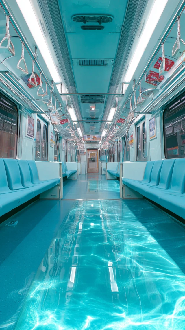 Cool Train Interior Swimming Pool Design