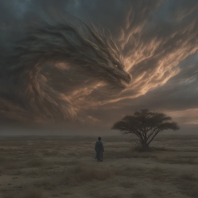 Demonic Basilisk Warship Dystopian Cinematic Scene