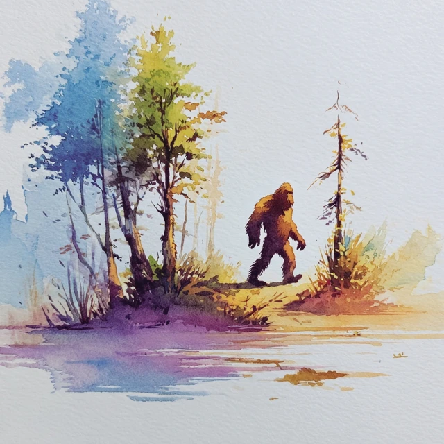 Sasquatch Watercolor Art