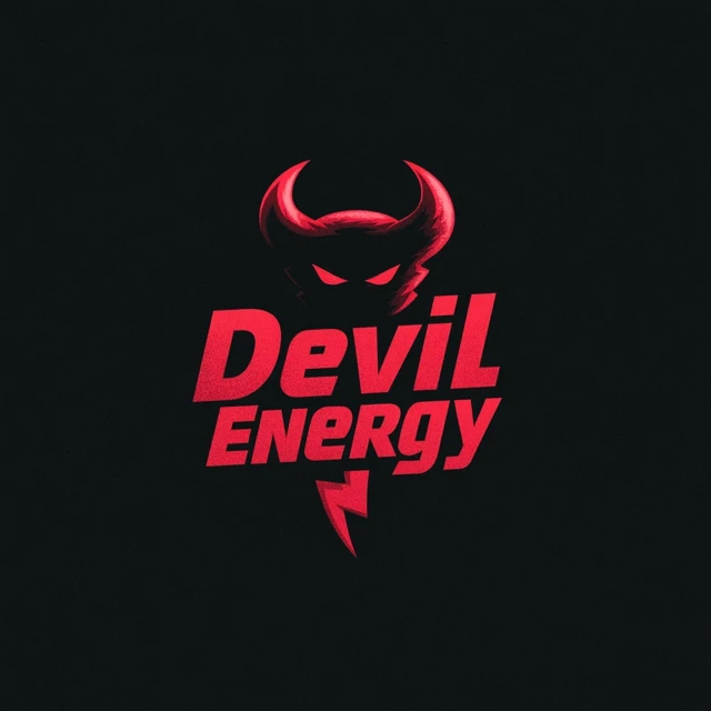 Devil Energy Logo Design - Bold, Electric Crimson and Black