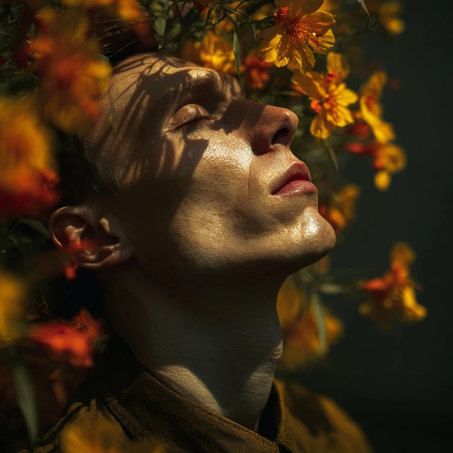 Man Experiencing Sensation Laguna Yellow Orange Hues