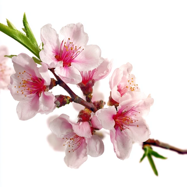 Peach Blossoms on White HD