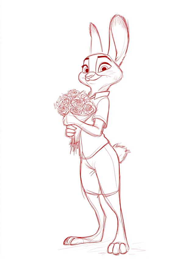 Zootopia Judy Hopps Sketch by Bill Waterson