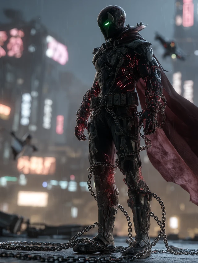 Cyberpunk Spawn: Antihero in Neon City