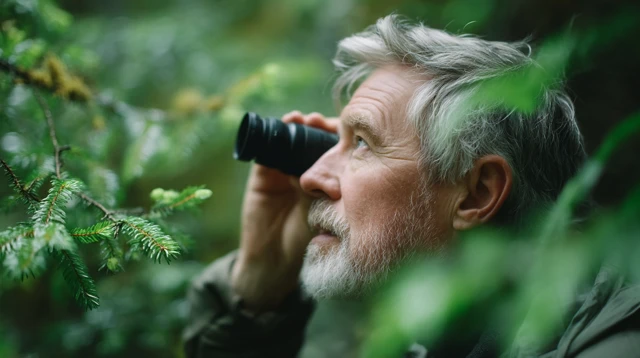 Forester Checking Trees in Forest High Resolution