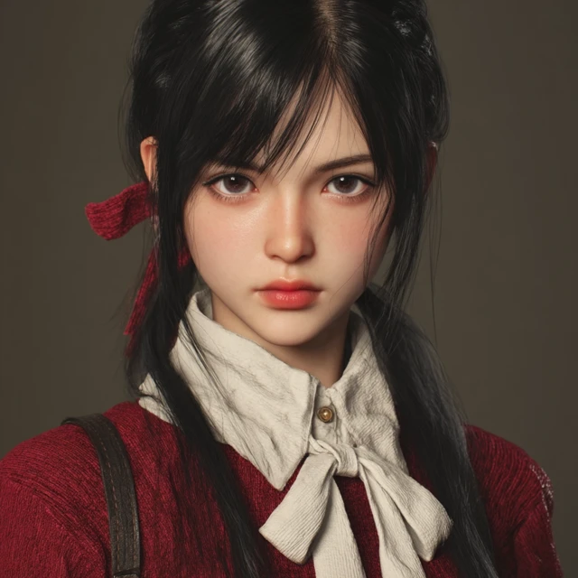 Pretty Japanese Game Girl 3D Render