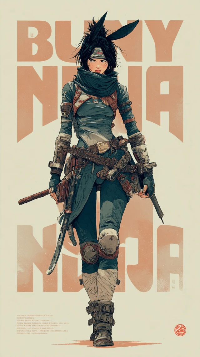 Bunny Ninja Movie Poster Nico Robin by Asaf Hanuka