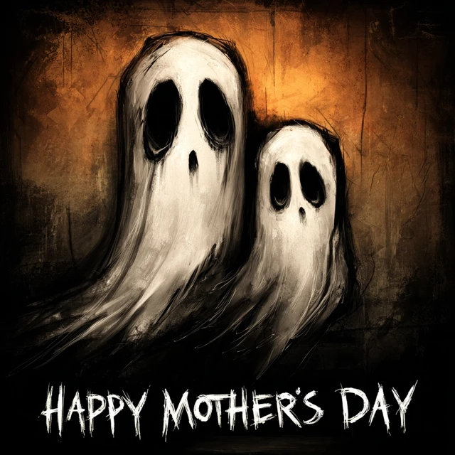 Happy Mothers Day Cartoon Ghosts