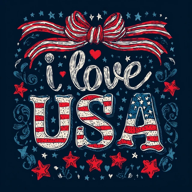 American Flag TShirt Design USA Pattern