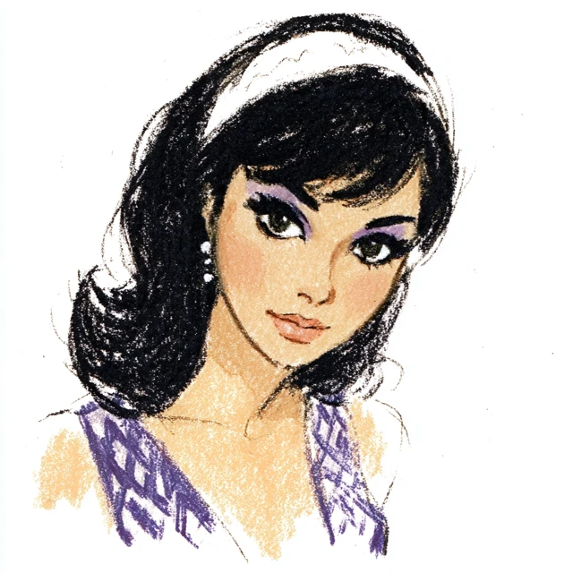 Don Bluth Inspired Mod Woman Illustration