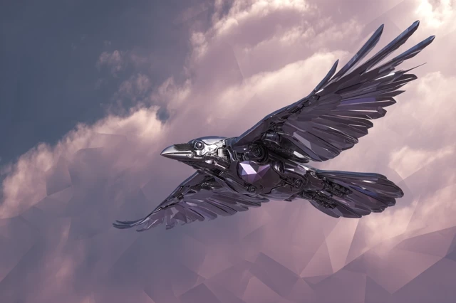 Raven Soaring High Abstract Art